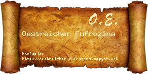 Oestreicher Eufrozina névjegykártya